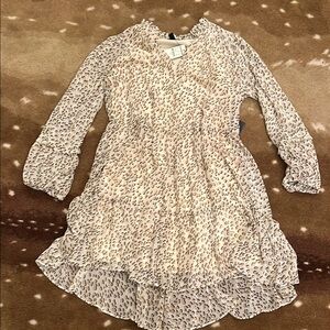 Express Stylish Cream Leopard Print Dress / size MEDIUM/LARGE